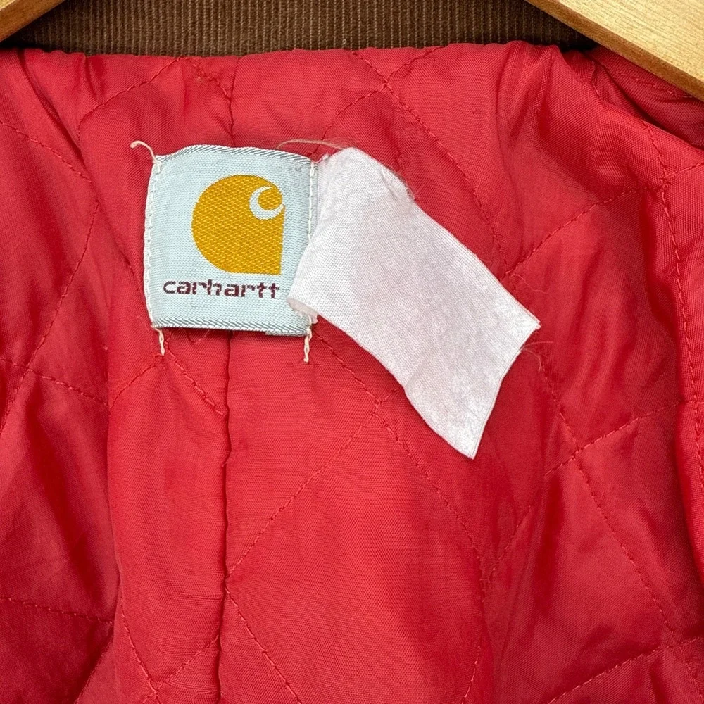Carhartt‎ Detroit Jacket Quilt Lined Youth Medium Y20 BRN Brown Red Lining